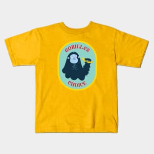 Gorilla's Choice Banana - Simpsons inspired design Kids T-Shirt